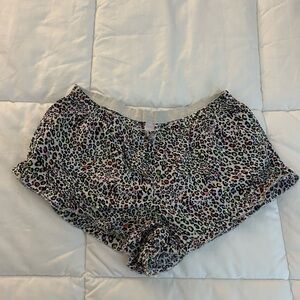 Victoria Secret Y2K Rainbow Leopard Print Sleepwear Shorts